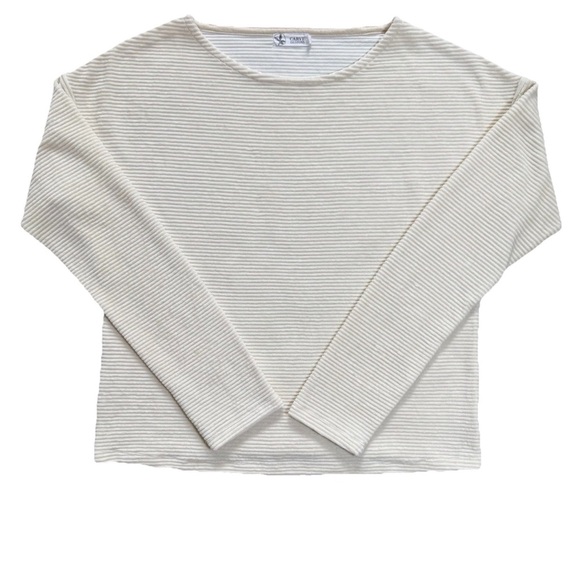 Carve Designs Annalise Beige SZ L Ribbed Top Fall Organic Cotton Sustainable - Picture 1 of 5